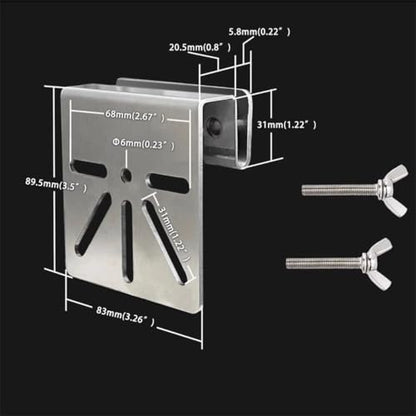 Stainless Steel Gutter Mount for Outdoor Security Camera and Solar Panel Gutter Mount Adjustable Bracket with 360° Rotation No Drill Installation with 1/4 Screw Thread