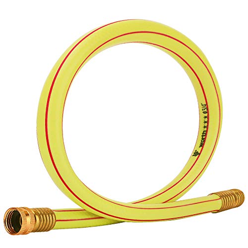 Lead-in Yellow Short Garden Hose 3/4 in. x 3 ft. -No Kink, Leak Free, Flexible, Male to Female Fittings -Heavy Duty Lightweight PVC Water Hose -150PSI Work & 500PSI Burst, for Reel Cart & Outdoor Use - color: Yellow/Red, size: 3/4 in. x 3 ft.