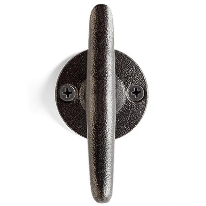Cast Iron Coat Hooks - Boat Cleat Nautical Marine Entryway Decor Multi-Purpose Hat Towel Hanging Hook - Durable & Rust-Resistant - Includes Mounting Hardware - 4 Pack (Small, Natural) - style: Boat Cleat Small (Natural)