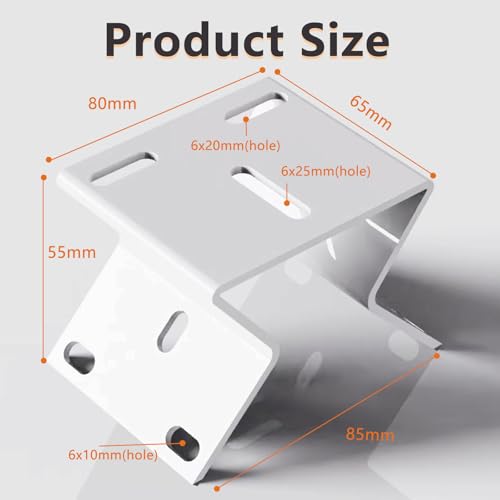 Outdoor Security Camera Corner Mount, White Metal Bracket, 1 Pack | 90-degree clamp, 2.2-4.3 in diameter range, eaves and stairwell placement, hardware included - size: 1 Pack