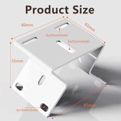 Outdoor Security Camera Corner Mount, White Metal Bracket, 1 Pack | 90-degree clamp, 2.2-4.3 in diameter range, eaves and stairwell placement, hardware included - size: 1 Pack