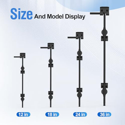 18" Cane Bolt Heavy-Duty Drop Rod for Gate, Heavy Duty Gate Latch for Wooden Fence Metal Gates, Vinyl Fence Gate Land Latch, Floor Latch for Fixing Door to The Ground, Black Coating, 1 Pack - size: 18 Inch-1Pack
