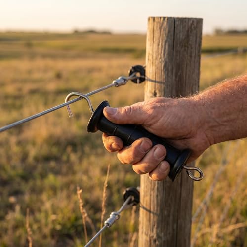4pcs Plastic Electric Fence Insulator Handles for Garden and Agricultural Fields, Easy Installation Gate Accessories with Spring Wire Design, Sturdy Pp and Iron Material for Fence