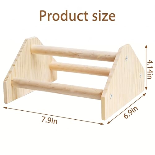 Wood Chicken Perch,Strong Pine Wooden Chick Training Perch with 3 Roosting Bar,Gym Perch Toys for Baby Chicks & Parrots,Easy to Assemble