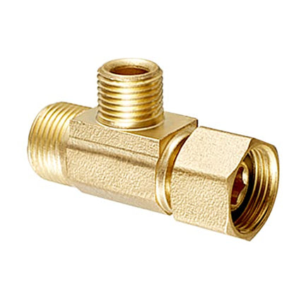 Add-A-Tee Adapter，Lead-Free Splitting Water Supply Fitting 3/8" Compression Inlet x 3/8" Outlet x 1/4" Outlet，Brass 3 Way Adapter Or Tee Connector With Sealing Gasket(1 PCS) - size: 1/4 Comp-3/8 Comp-3/8 Comp Tee