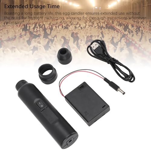 LED Egg Candler, Portable USB Charging Egg Tester Lamp Cool LED Light Candling Lamp for Monitoring Chickens Ducks Quail Eggs Embryo Development