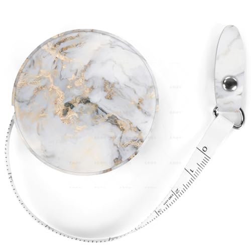 Sewing Tape Measure，Colour Printed Small Retractable Soft Measuring Tape for Tailor Cloth Fabric Body Measurements. - color: Gray Marble