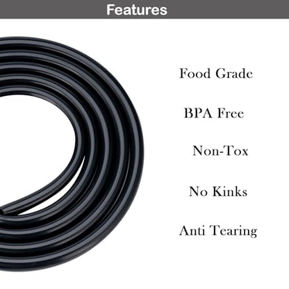 Eastrans 1/4" ID Silicone Tubing, Food Grade 1/4" ID x 3/8" OD Flexible Pure Silicone Hoses High Temp for Home Brewing,25 Feet Length,Black - size: 1/4"ID x 3/8"OD, style: 25 Feet