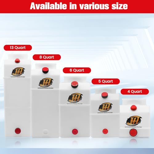 6 Quart Poly Power Unit Reservoir for Hydraulic Systems, Polyethylene Flat Bottom Utility Fluid Tank for Dump Trucks Trailers RVs Boats - size: 6 Quart