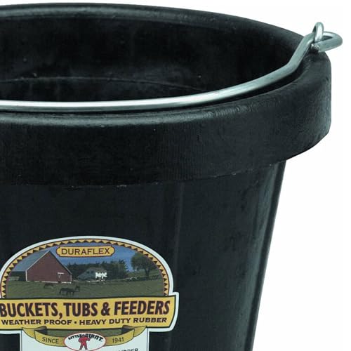 Little Giant 12-Quart Flexible All-Purpose Rubber Bucket Pail with Steel Handle (4 Pack)