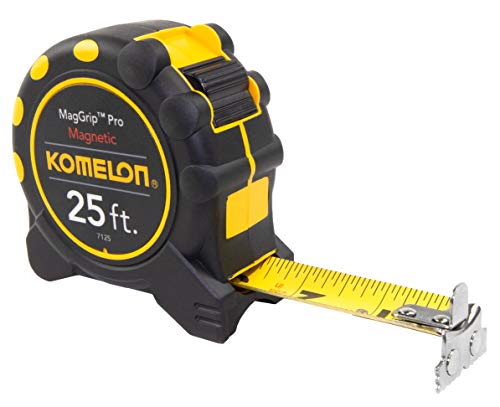 Komelon 7125 Monster Maggrip 25-Foot Measuring Tape with Magnetic End, Yellow, 25ft- Blade - style: Measuring Tape