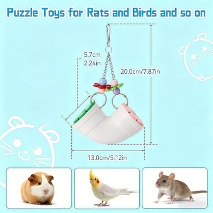 Interaction Foraging Toy for Parrots and Small Pet Stimulates Natural Behavior with Easy Hanging Design Enrichment Bird Chew