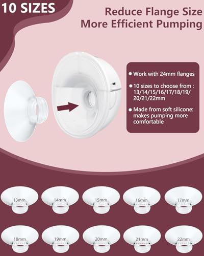 1pcs Breast Pump Flange Insert 14mm Compatible with Momcozy M9/M6/M5/S12 Pro/S9 Pro/V1 Pro/V2 Pro Wearable Breast Pump, Replace for Momcozy Pump Flange Insert, BPA Free, OEM, Not Original Parts - size: 1pcs Insert-14mm