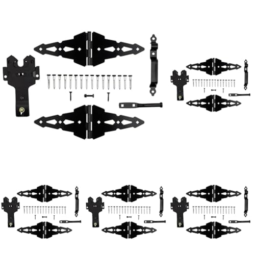 National Hardware N109-306 V8420 Deluxe Strap Hinge Gate Kit in Black (Pack of 5) - size: (Pack of 5)
