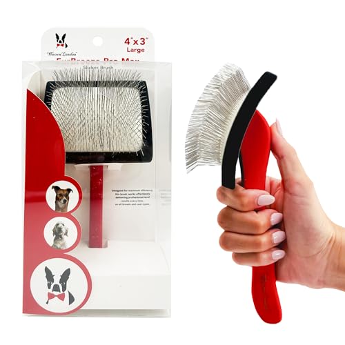 Warren London FurBreeze Pro Max Doodle Brush for Dogs – 4" x 3" Grooming Brush for Long & Thick Coats – Removes Mats & Tangles – Ideal for Goldendoodles, Poodles, Labradors – Professional Groomers - style: FurBreeze Pro Max Large
