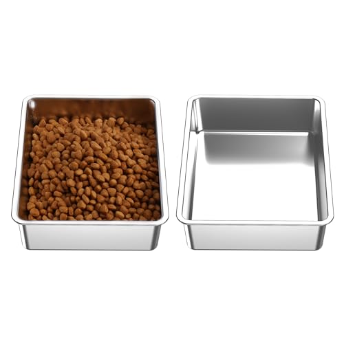UPSKY 2Pcs Stainless Steel Dog Bowls for Small Medium and Large Dogs, Use for Feeding & Drinking