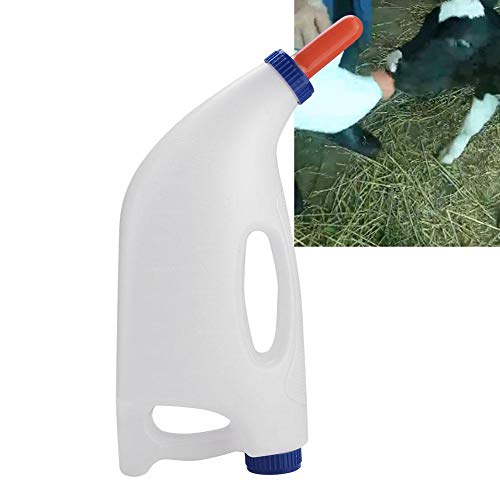 Calf Milk Bottle Horizontal Cow Nursing Bottle Farm Feeding Equipment New Born Calf Nurser with Handle & Nipple 4L