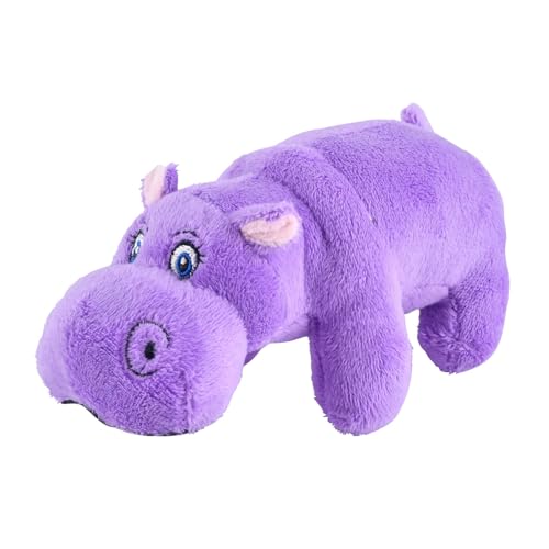 Jeffers Pet Plush Hippo Jr. Dog Toy with Squeaker, 6" - Squishy Puppy Toy for Small Dogs, Lavender Stuffed Animal Pet Toy for Chewing, Cuddling, Indoor Play, Cute Plushies Gift for Pets and Puppies - color: Purple Hippo