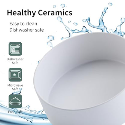 White Raised/Elevated Ceramic Dog Bowl for Small Medium Sized Breeds,Dog Food Water Bowl with Stand,6 in Non Slip Heavy Pet Feeding Dish 3.6 Cups/ 850 ml /28 OZ - color: White, size: 6 in