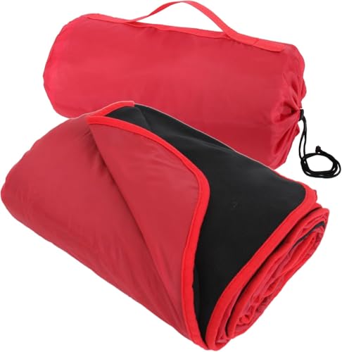 Threadart Waterproof Blanket Outdoor Stadium Blanket | Black/Red | Waterproof & windproof outdoor stadium blanket, 55"x79"; Great for camping, picnics, sports, festivals & beach - color: Black/Red