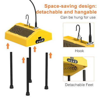 Chick Brooder Heater for Brooder Box,Automatic Brooding Chicken Brooder Warmer,3 Heat Settings,Detachable Hangable Poultry Heater with 3 Heat Settings,Built-in Light for Baby Chicks, Ducklings,Quails