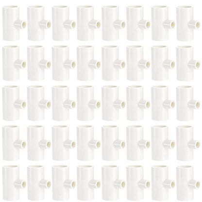 Hedume 40 Pack Chicken Waterer PVC Tee Fittings, PVC Tee Fittings for Threaded Poultry Nipples Chicken Water Drinker and Feeder Cups, Fully Automatic Poultry Waterers