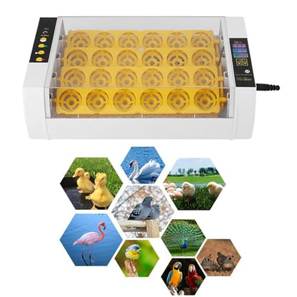 24 Egg Digital Incubator with Automatic Turner, LED Humidity Display for Chicken Duck Goose Bird Hatching