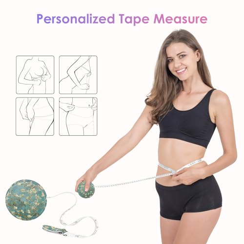 Sewing Tape Measure，Colour Printed Small Retractable Soft Measuring Tape for Tailor Cloth Fabric Body Measurements. - color: Green Tree