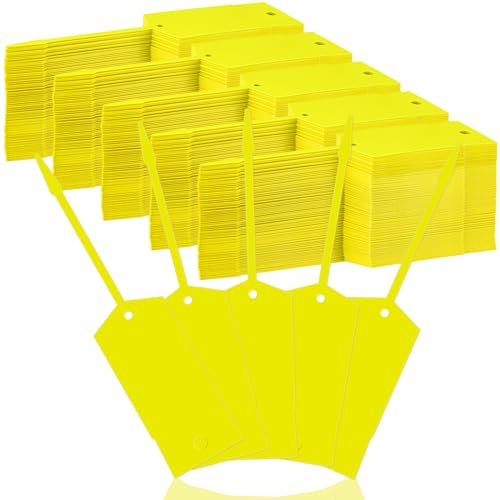 Lewtemi 1000 Pieces Self Lock Arrow ID Key Tags Car Parts Tags Key Ring Repair Labels for Office Automotive Shop Supplies(6'' X 1 2/5'',Yellow) - color: Yellow, size: 6'' X 1 2/5''
