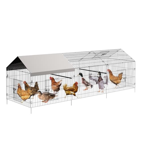 Metal Walk-in Large Chicken Coop, Chicken Runs for Yard with Cover, Outdoor Dog Kennel with Waterproof Anti-UV Roof & Security Lock for Ducks Rabbits and Poultry - color: Five Doors