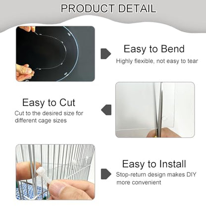 Pet Cage Liner Protection, Rabbit Cage Plastic Panels, 12 PCS Cage Urine Guard for Rabbit, Guinea Pig, Hamster, Hedgehog, Chinchilla, Ferret, Bunny - Transparent, 11.8"x7.9" - size: 12PCS,11.8"x7.9"