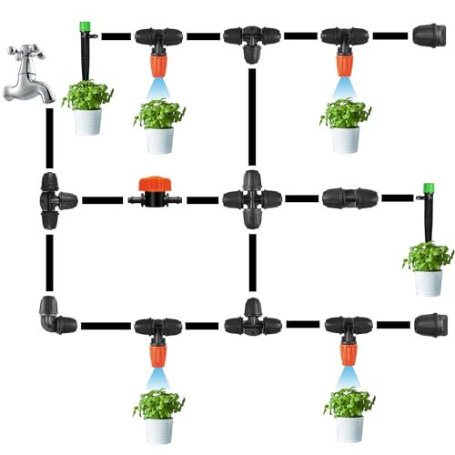 1/4 Inch Drip Irrigation Valves, 35 Pcs Drip Irrigation Shut Off Switch Valves for 1/4" Drip Irrigation Tubing, Water Flow Control Valve Drip Line Cut Off Valve for Drip Sprinkler Garden System - size: 4/7mm Valves-35P