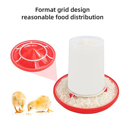 Baby Chick Feeder Waterer 0.35 Lbs Chicken Feeder 5.4 Ounce Chicken Waterer Small Birds Poultry Feeding Equipment Kit Non Toxic Plastic for Broiler Duck Farm Use (Style-2) - color: style-2