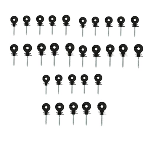Electric Fencing Ring Insulators Electric Fence Trellis Insulation Nail Insulator for Livestock Breeding Pasture Trong Wire Connections(Black 30pcs) - color: Black 30pcs