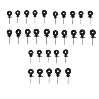 Electric Fencing Ring Insulators Electric Fence Trellis Insulation Nail Insulator for Livestock Breeding Pasture Trong Wire Connections(Black 30pcs) - color: Black 30pcs