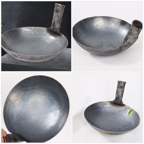 UKCOCO Thickened Large Iron Ladle 13.5cm Long Handle Sturdy Water Scoop Multi-function Steel Spoon for Kitchen, Industrial Use, and Livestock Feeding