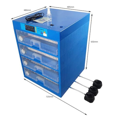 256 Eggs Incubator with Auto Turning Watering Temperature Humidity Display Drawer Style Tray for Chicken Duck Quail Eggs 80W 110V