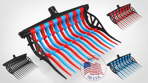 WAVE FORK by VERSZA FARM & RANCH| Manure Fork Replacement Head| DURABLE TINES that DON'T BREAK ! (COLOR RED)