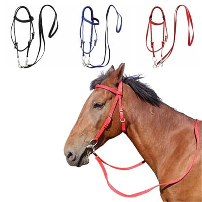 Cattle Halter Thickened Horse Halters Comfortable Adjustable Strap Neck Stretcher Durable Bridle Training Rope for Gentle Control Calves During Grooming - color: Blue-S