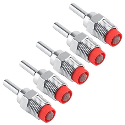 GLOGLOW 5pcs Stainless Steel Copper Cap Nipple Drinker Automatic Waterer with Strong Spring for Pigs Cattle Poultry Livestock