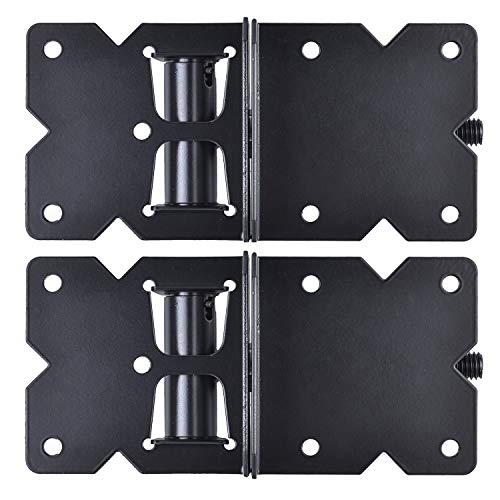 Self Closing Gate Hardware Hinges Heavy Duty for Wooden/Vinyl/PVC Fences,90 Degree Adjustable, with Installation Screws and Swing Adjuster Tool,2 Pack/Set,Black - color: Black