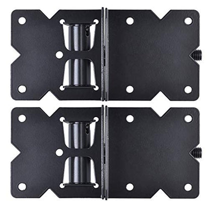 Self Closing Gate Hardware Hinges Heavy Duty for Wooden/Vinyl/PVC Fences,90 Degree Adjustable, with Installation Screws and Swing Adjuster Tool,2 Pack/Set,Black - color: Black