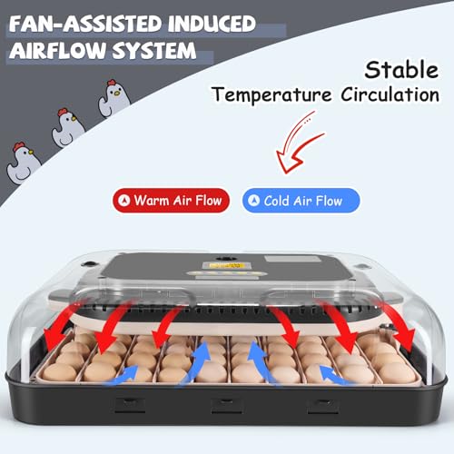 Sailnovo Incubators for Hatching Eggs 70 Egg Incubator with Automatic Egg Turning and Auto Humidification, Temperature Control, Incubator for Chicken Duck Quail Eggs, Perfect for Lab School Farm Use