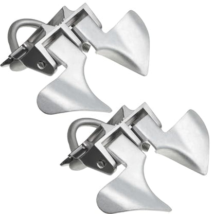 Tandefio 2 Pcs Chain Link Fence Butterfly Gate Latches Galvanized Steel Butterfly Latch Chain Link Gate Closer Fence Gate Latch for 1-3/8 Gate Frame and 2-3/8 Gate Post, Silver