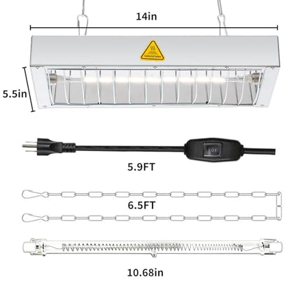 600W Heat Lamp for Chickens, Large Chicken Coop Heater, Adjustable Temp and Height, No Assembly Brooder Heater for Chicks Pets Livestock, 1 Pack - color: Heat lamp 600W - 1 Pack