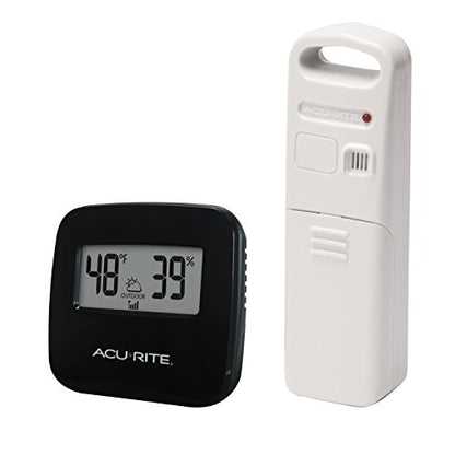 AcuRite Wireless Indoor/Outdoor Thermometer, Black with Humidity - color: Black with Humidity