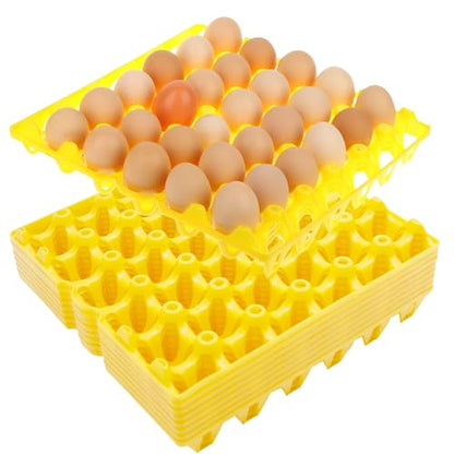 EATAKWARD 8 PCS Plastic Egg Trays Egg Crates 30-Egg Flats for Home Chicken Farmers, Stackable Egg Cartons Hold Multiple Eggs, Great for Storing, Sorting, and Shipping Eggs