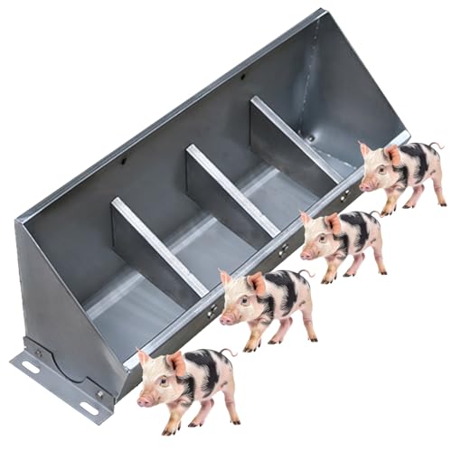Stainless Steel Pig Feed Trough - Durable Livestock Feeder for Cattle, Goats & Horses - Rust-Resistant, Easy to Clean, Indoor/Outdoor Use, 50cm (1.6ft) - Heavy-Duty Design - size: 50cm/1.6ft 4 bit
