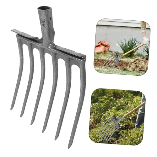 Stall Forks for Manure Heavy Duty 5/6 Tooth Handle Replacement Bedding Fork Rake for Horse Manure