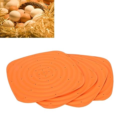 TOPINCN 4Pcs Chicken Nesting Mats, Washable & Reusable Nesting Pads Egg Laying Mats for Chicken Coop, Poultry Nesting Box Pad for Egg Laying Hens, Chicken Bedding Mat Coop Liners (Orange)